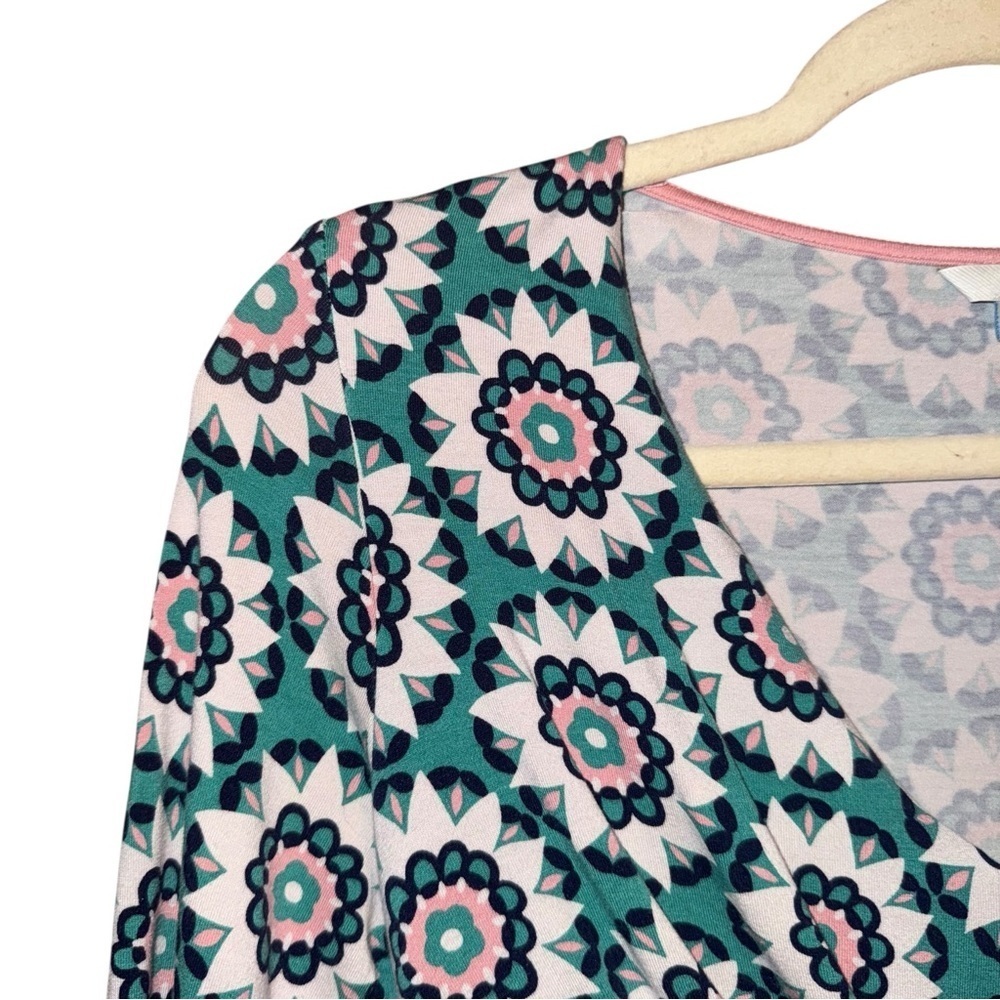 BODEN Shift Jersey V Neck Geometric Mandala Mini Dress WL861 Size 6P Petite - Picture 5 of 14